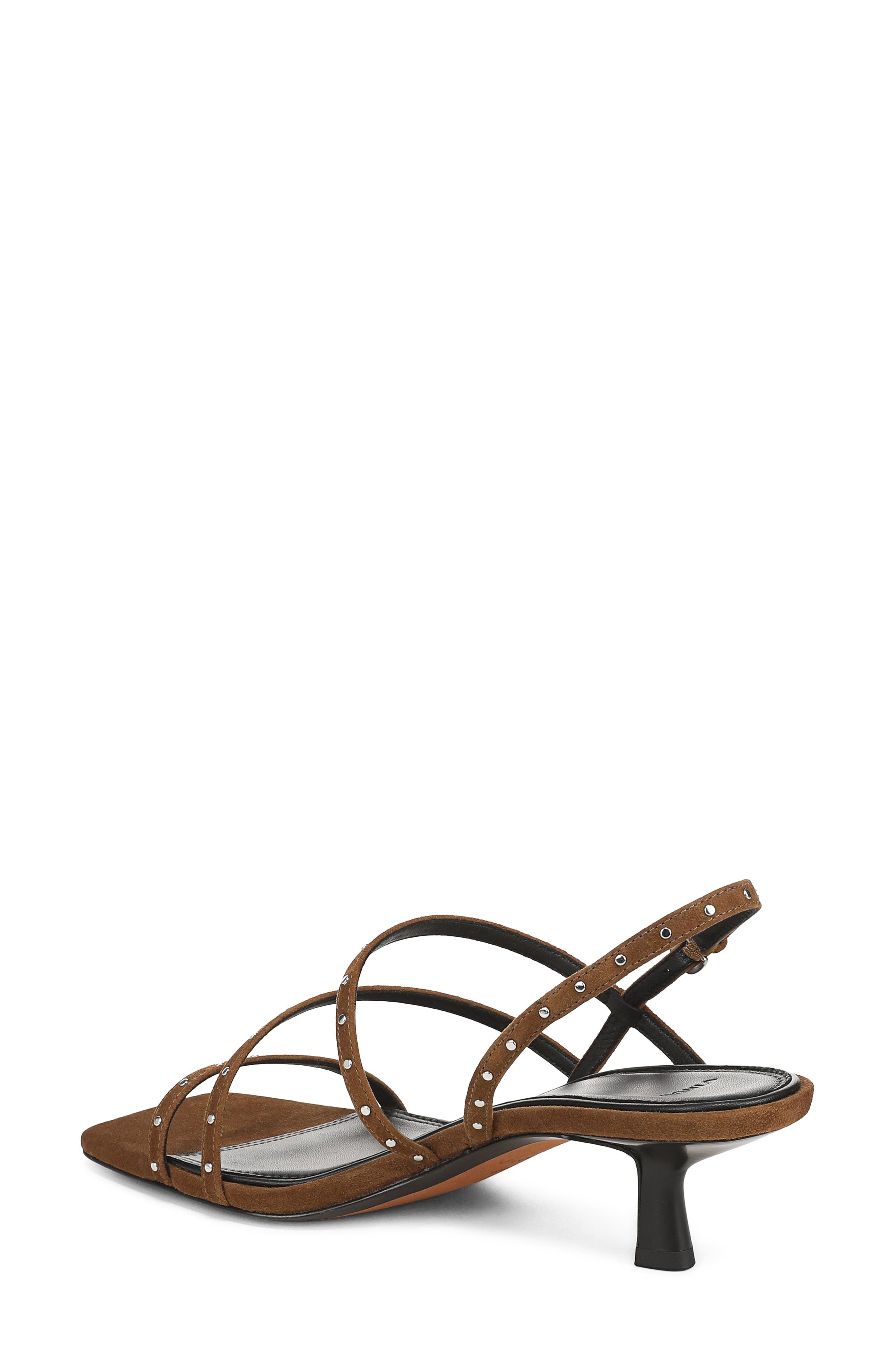 Tania Studded Leather Strappy Sandal, Alternate, color, ELMWOOD
