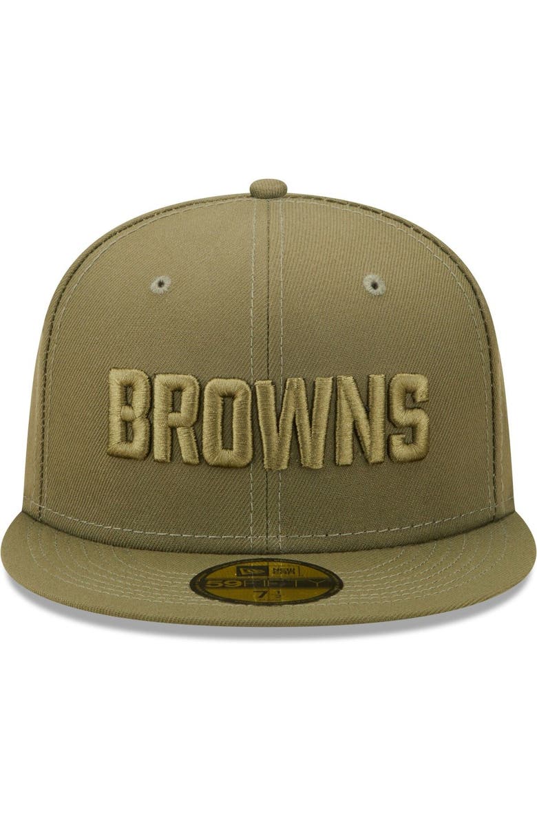 New Era Men's New Era Olive Cleveland Browns Color Pack 59FIFTY Fitted Hat, Alternate, color, 