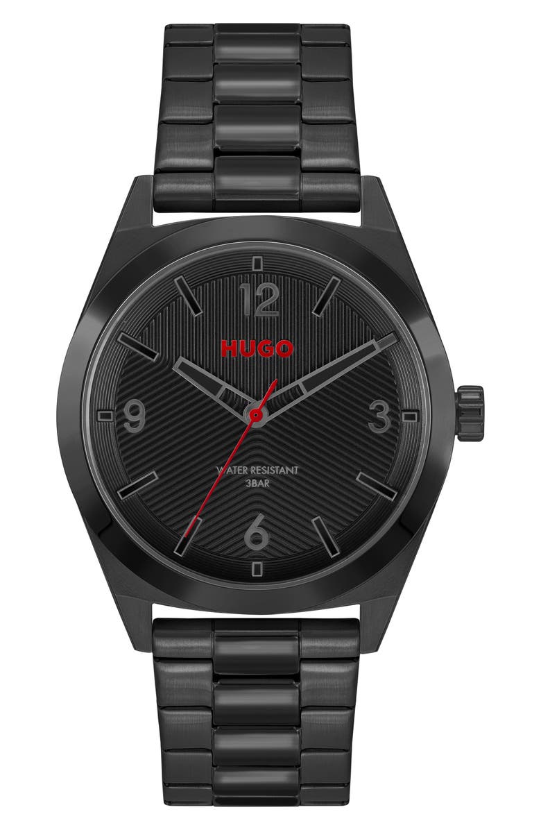 HUGO Make Bracelet Watch, 42mm, Main, color, Black