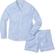 Petite Plume Seersucker Stripe Short Pajamas