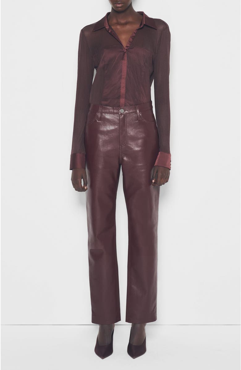 AS by DF Cindy Recycled Leather Slim Jeans, Alternate, color, Port Wine