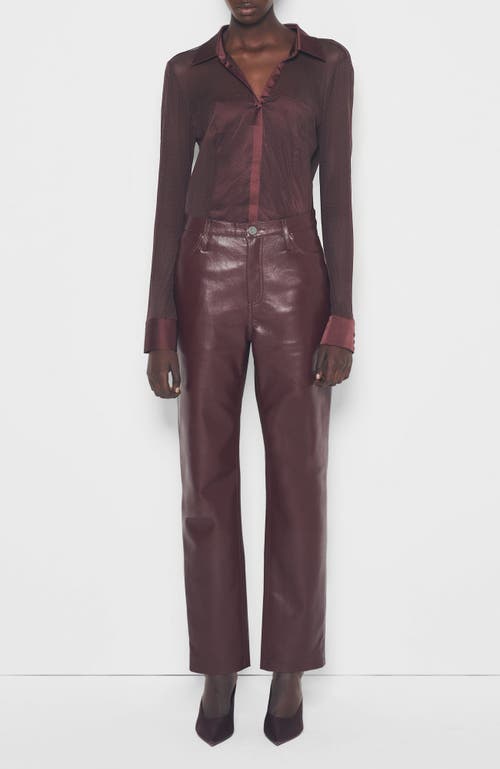 As By Df Cindy Recycled Leather Slim Jeans In Port Wine In Burgundy