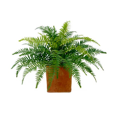 22-in Artificial Fern Plant in Decorative Planter