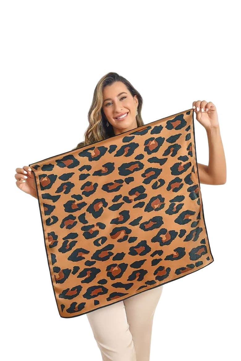 Pure Silk Printed Square Scarf, Main, color, Leopard