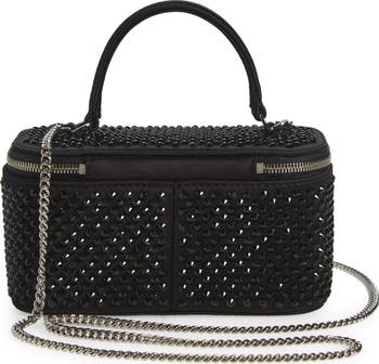 Kira Crystal Embellished Satin Vanity Case