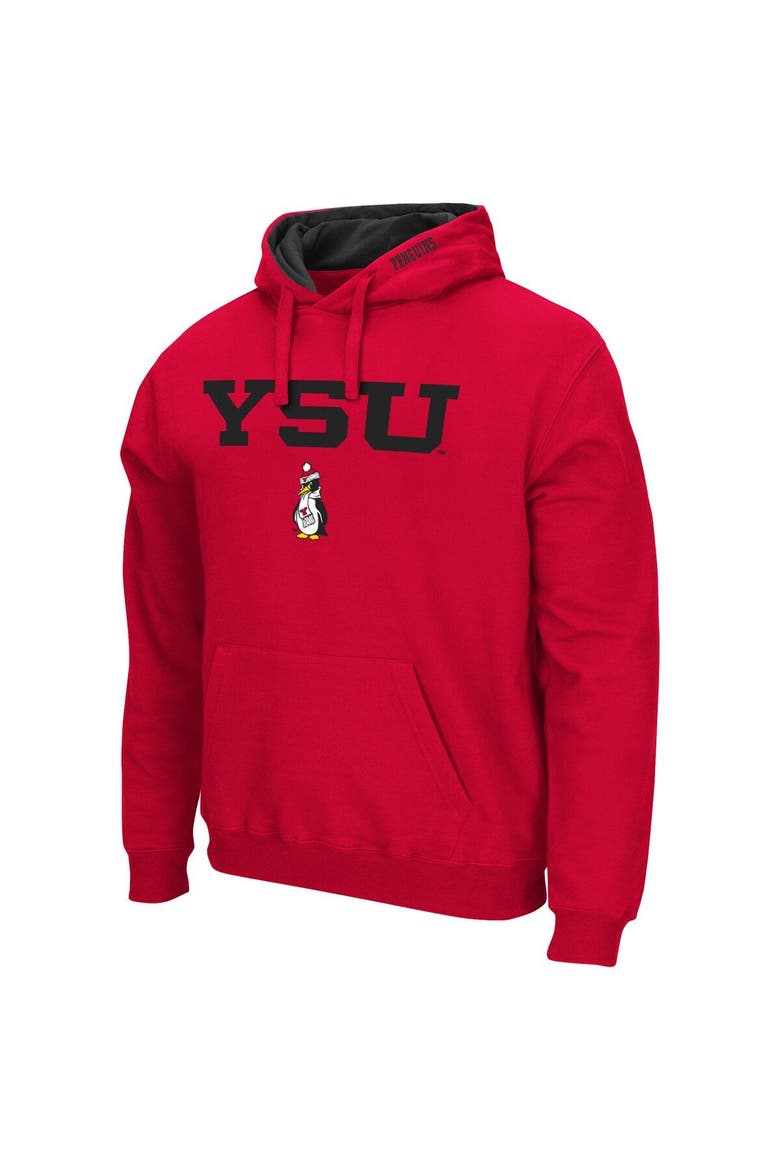 Men's Colosseum Red Youngstown State Penguins Arch and Logo Pullover Hoodie, Alternate, color, Red
