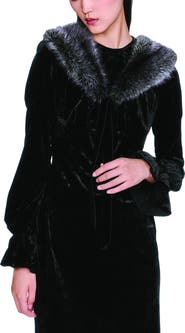 Anna Sui Faux Silver Fox Collar