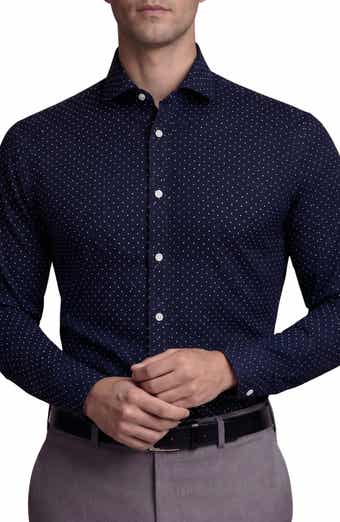Polka Dot Cotton Blend Dress Shirt
