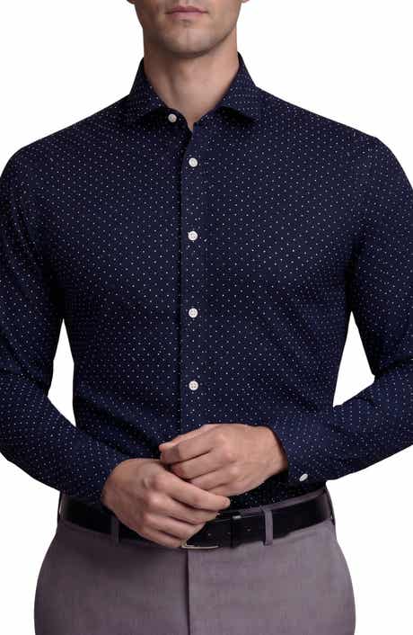 Polka Dot Cotton Blend Dress Shirt