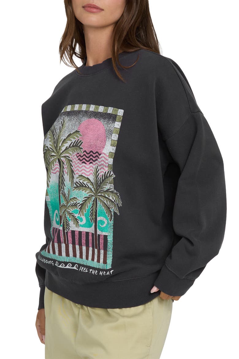 Echo Oversize Fleece Graphic Sweatshirt, Alternate, color, BLACK SANDS