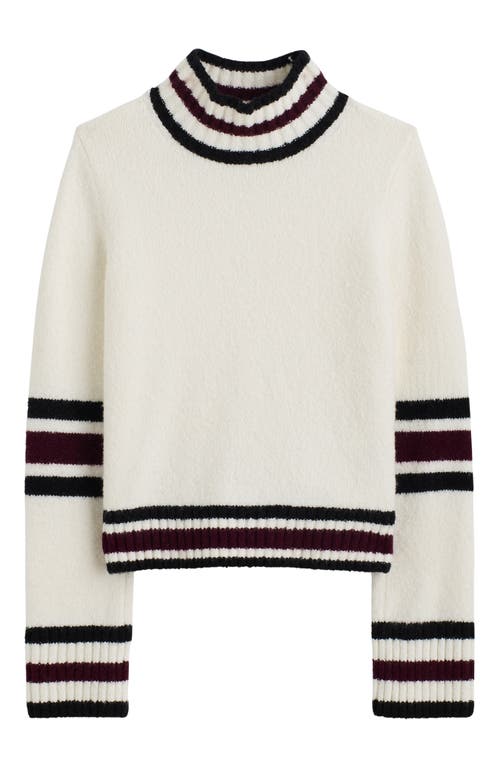 Madewell Ribbed-trim Mockneck Sweater In White