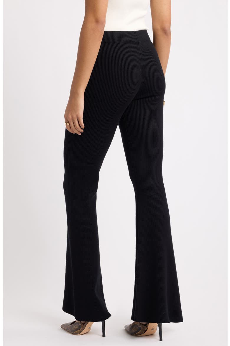 Flare Leg Sweater Pants, Alternate, color, BLACK