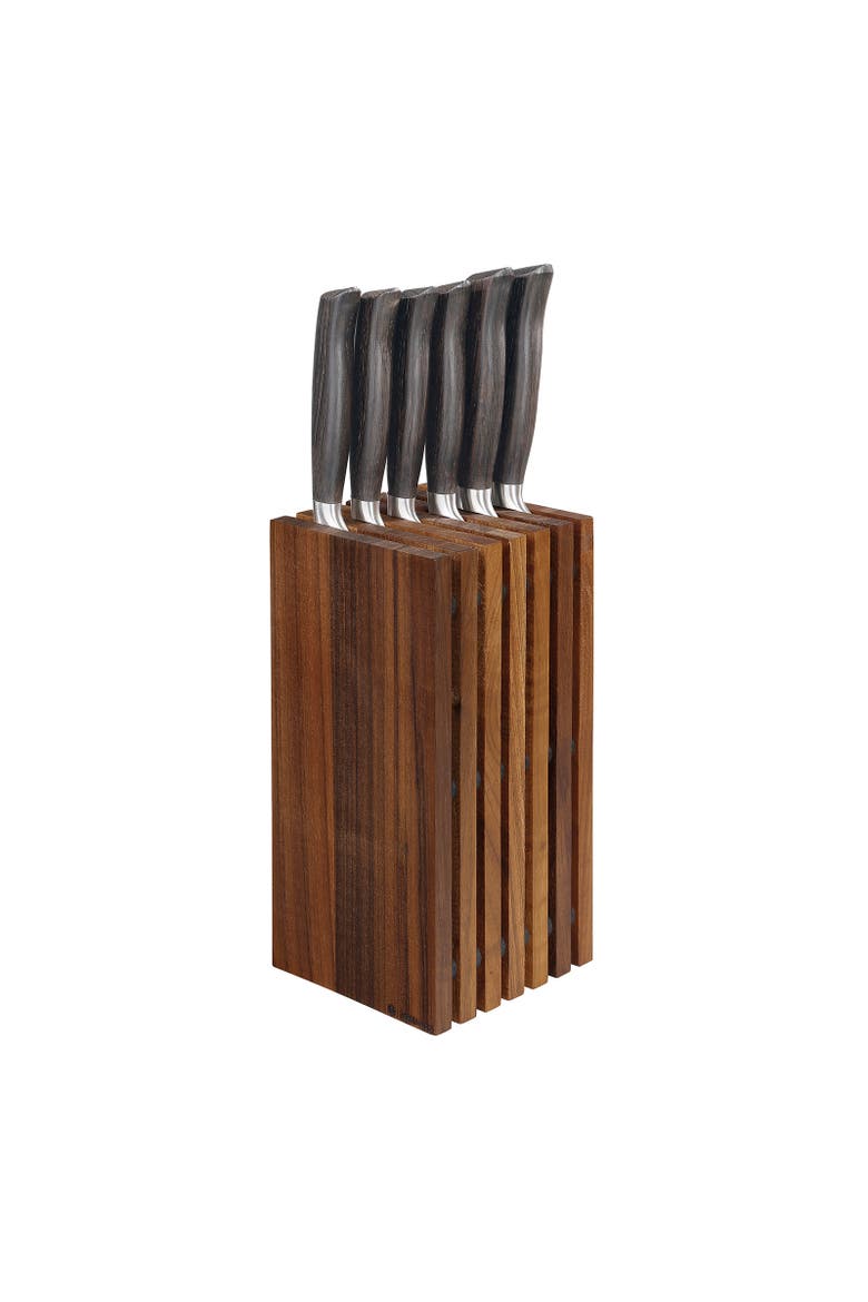 Slotted Wood Knife Block, Holds 12 Knives, Alternate, color, Walnut