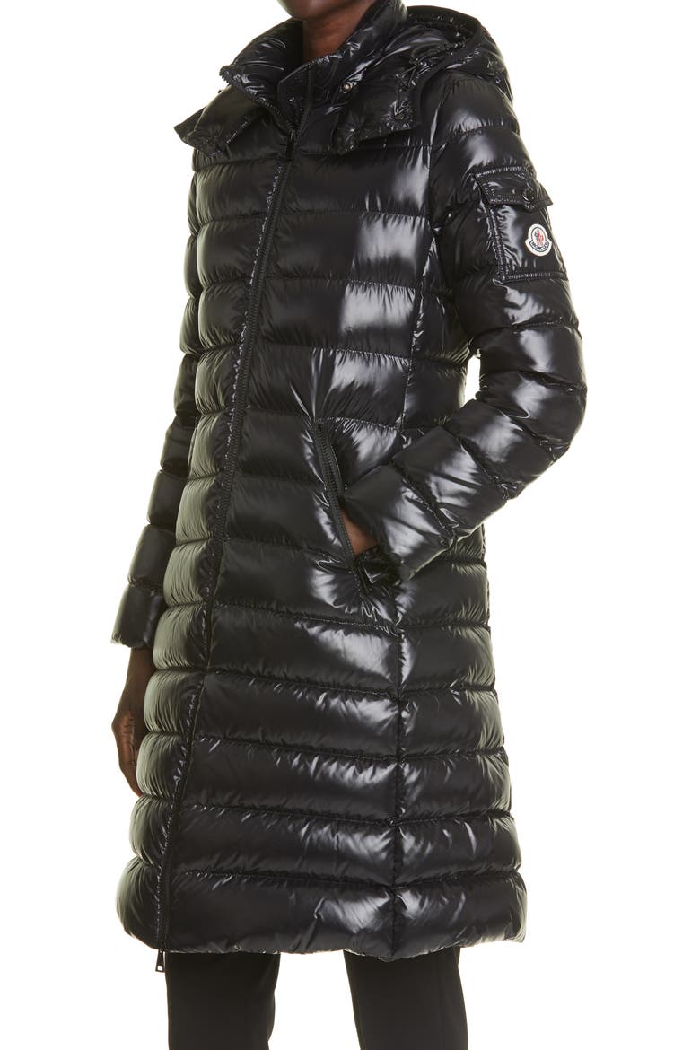 Moka Water Resistant Long Hooded Down Puffer Parka, Alternate, color, BLACK