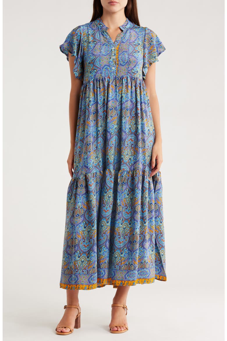 Tiered Maxi Dress, Main, color, BLUE