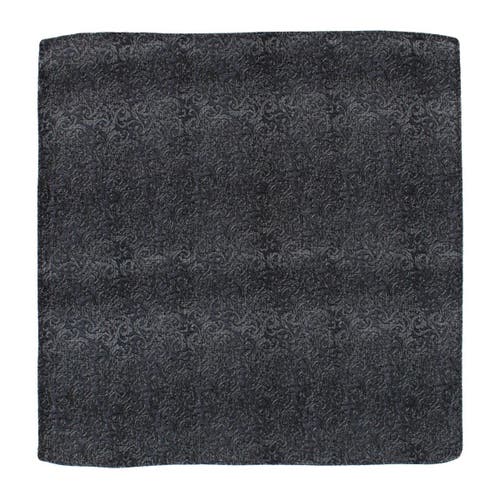 Trafalgar Esteban Scrolling Vines Tone On Tone Patterned Silk 12x12 Pocket Square In Silver And Black