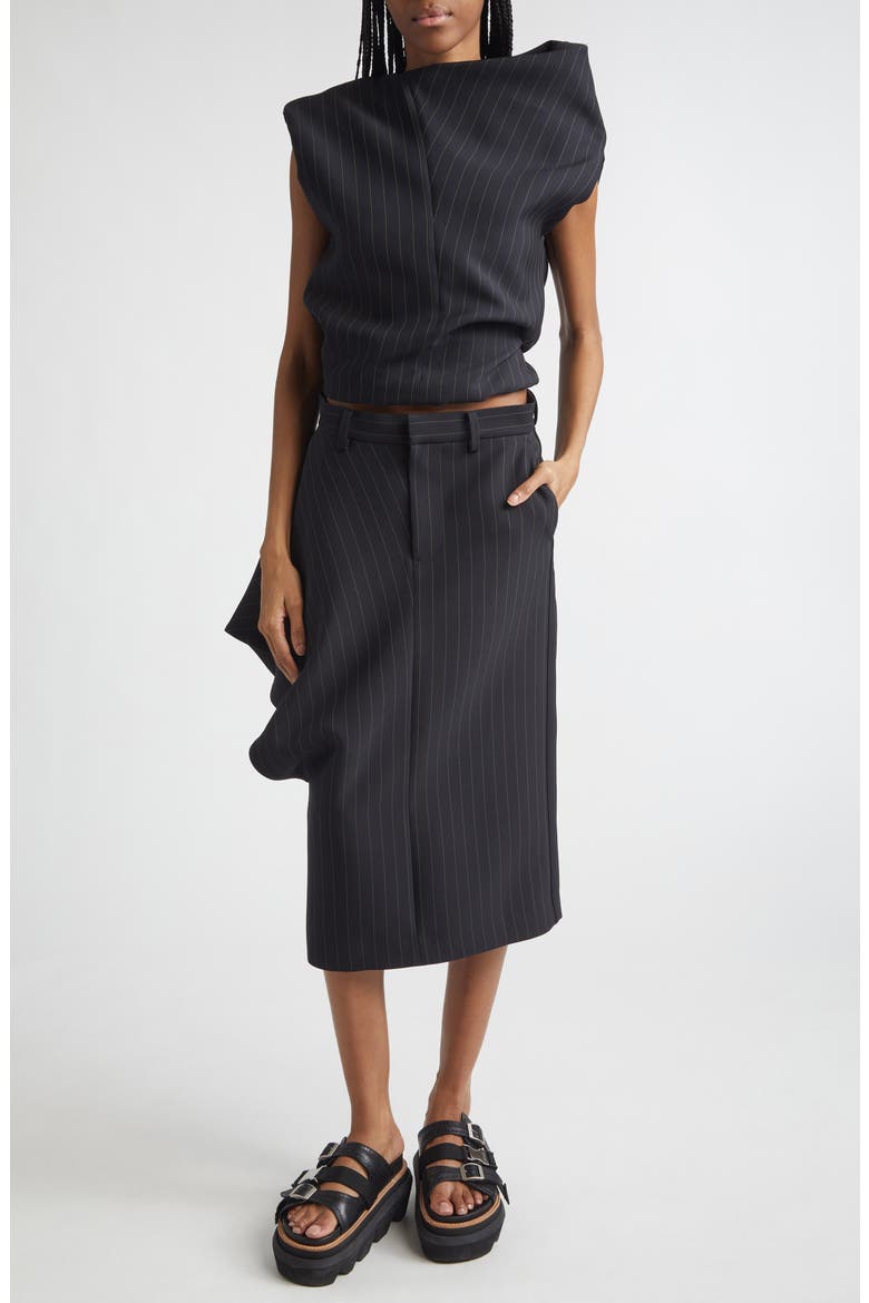 Sacai Pinstripe Twill Skirt (Women) | Nordstrom
