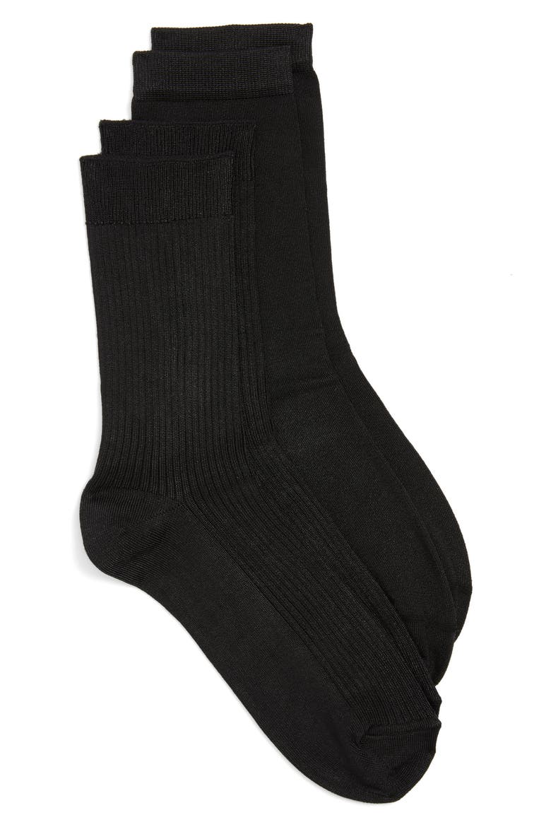 2-Pack Crew Socks, Main, color, BLACK