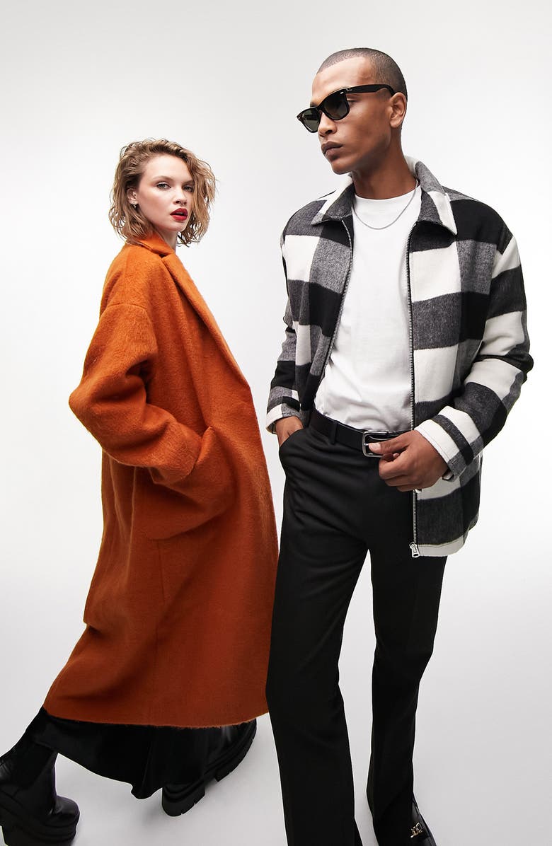 Topman Zip Through Shacket, Alternate, color, Black