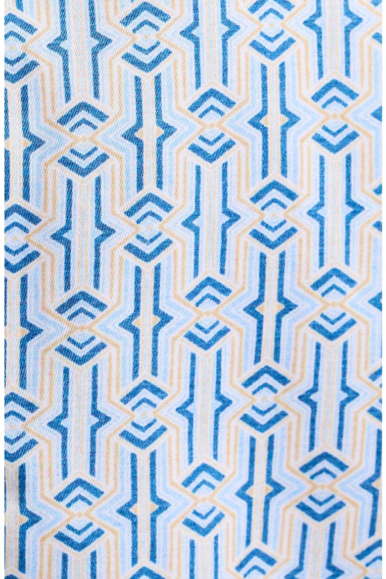 Napier Short Sleeve Stretch Cotton Button-Up Shirt, Alternate, color, BLUE MULTI