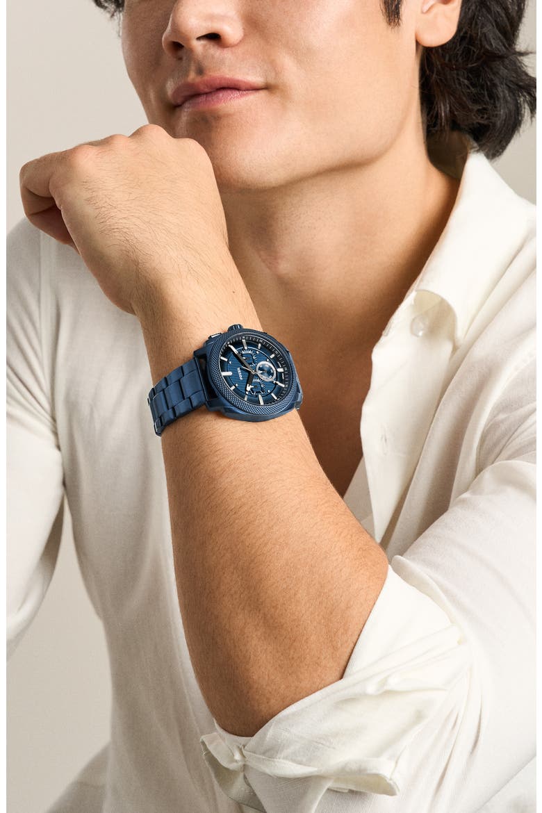 Machine Navy Chronograph Bracelet Watch, 44mm, Alternate, color, NAVY