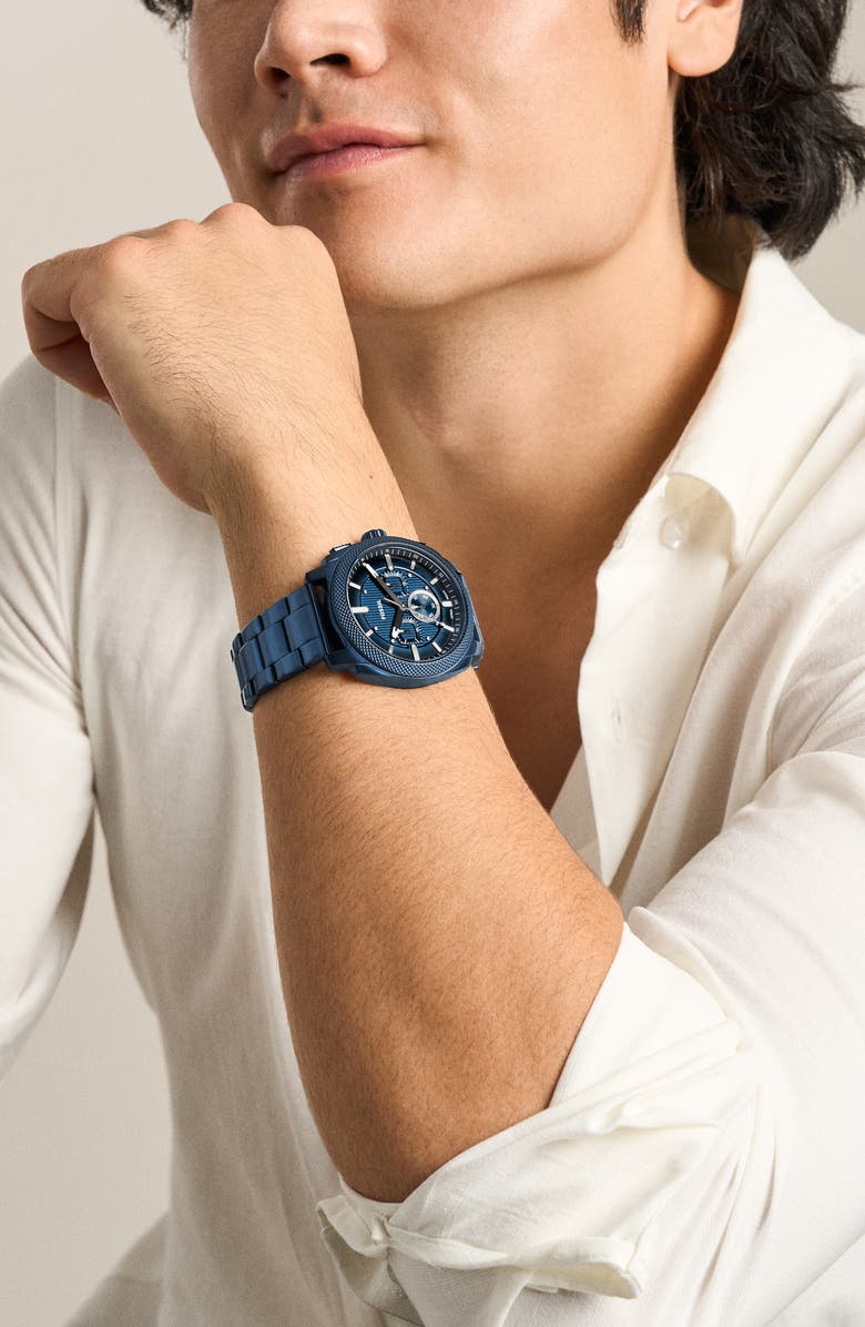 Fossil Machine Navy Chronograph Bracelet Watch, 44mm, Alternate, color, 
