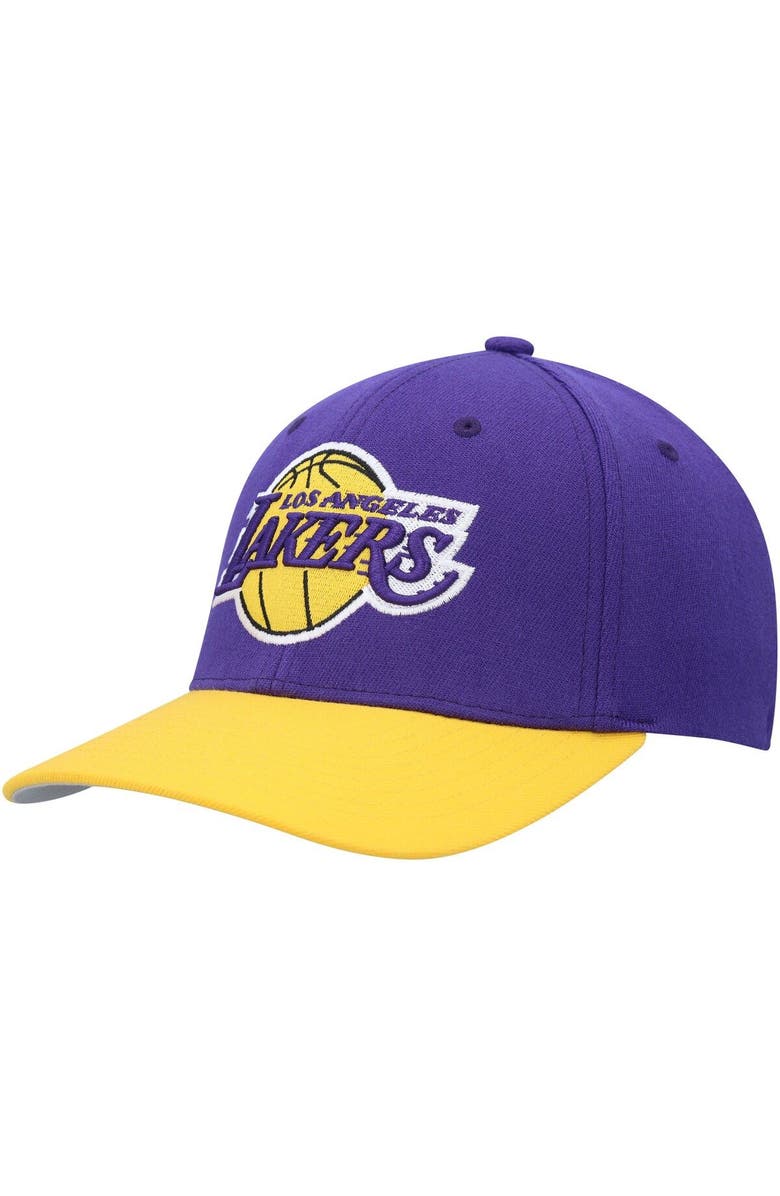 Mitchell & Ness Men's Mitchell & Ness Purple/Gold Los Angeles Lakers MVP Team Two-Tone 2.0 Stretch-Snapback Hat, Main, color,