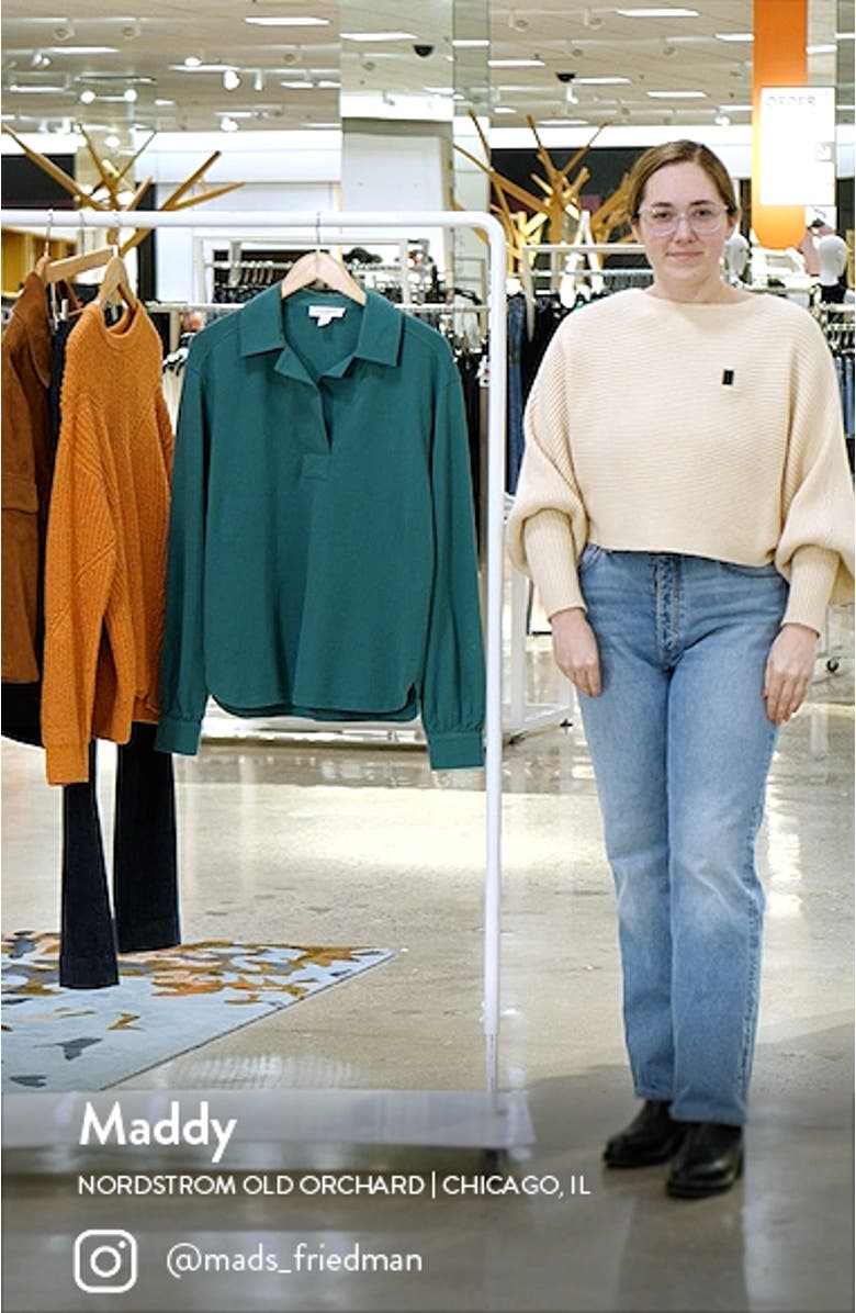 Oversize Long Sleeve Cotton Polo, sales video thumbnail