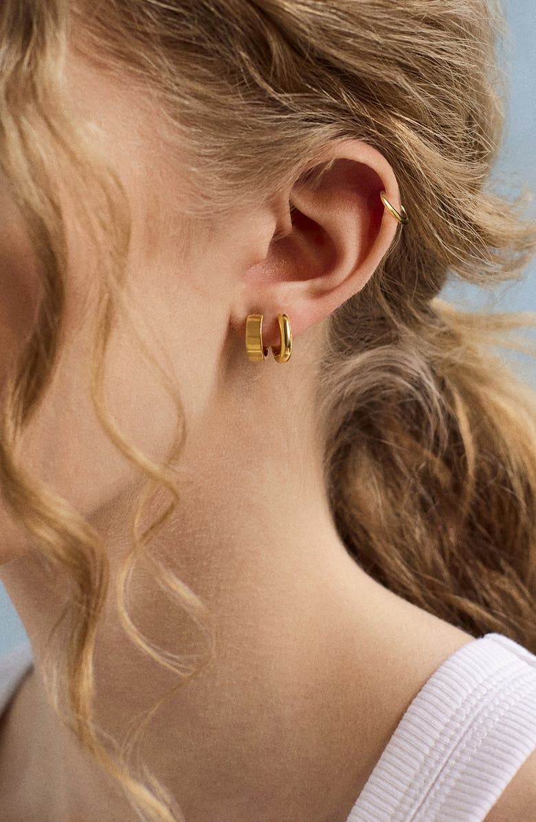BaubleBar Maris Set of 3 Water Resistant Hoop Earrings, Alternate, color, Gold