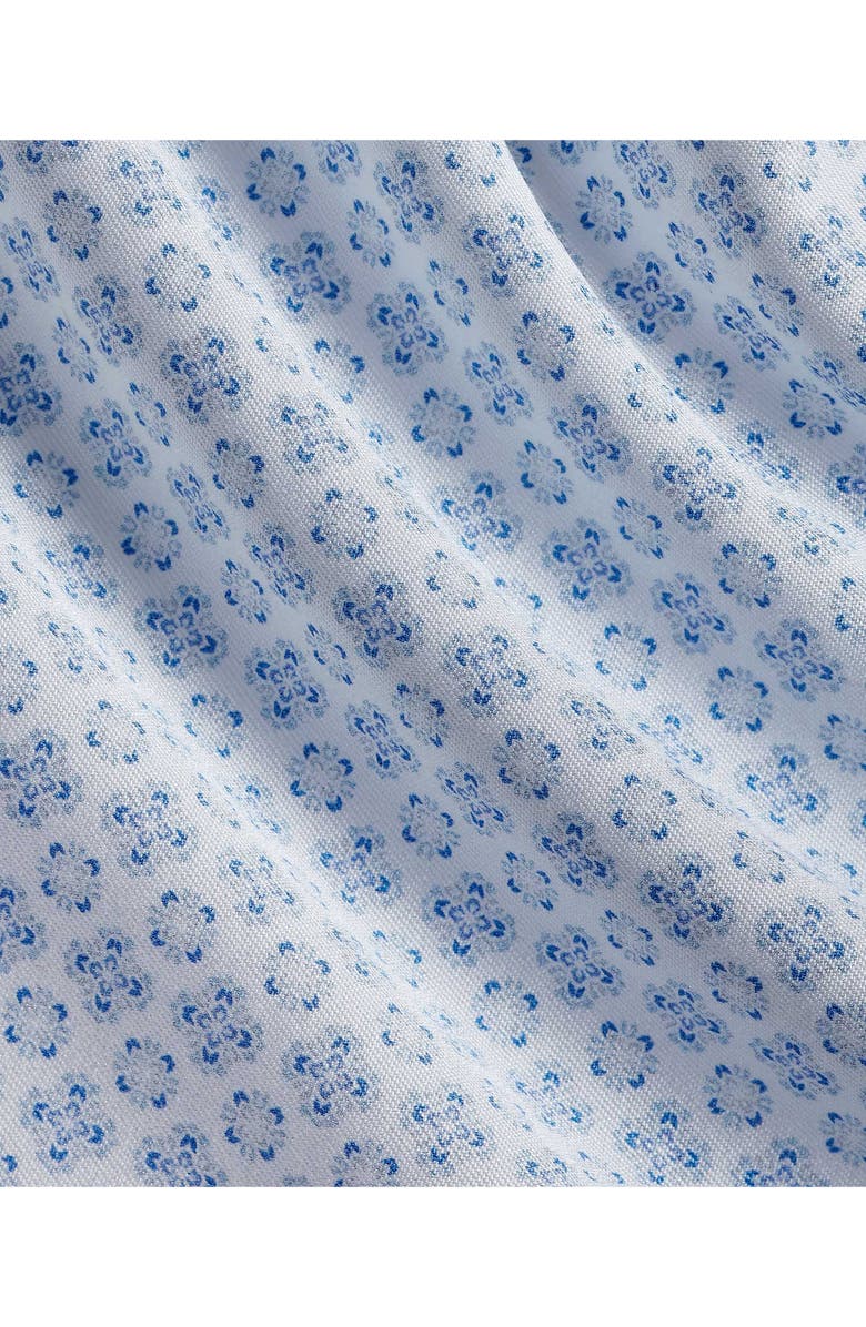 David Donahue Neat Medallion Print Cotton Button-Up Shirt, Alternate, color, White/ Sky