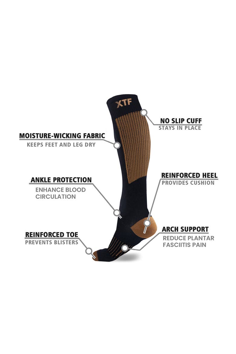 Pack of 6 Copper Infused Knee High Socks, Alternate, color, BROWN