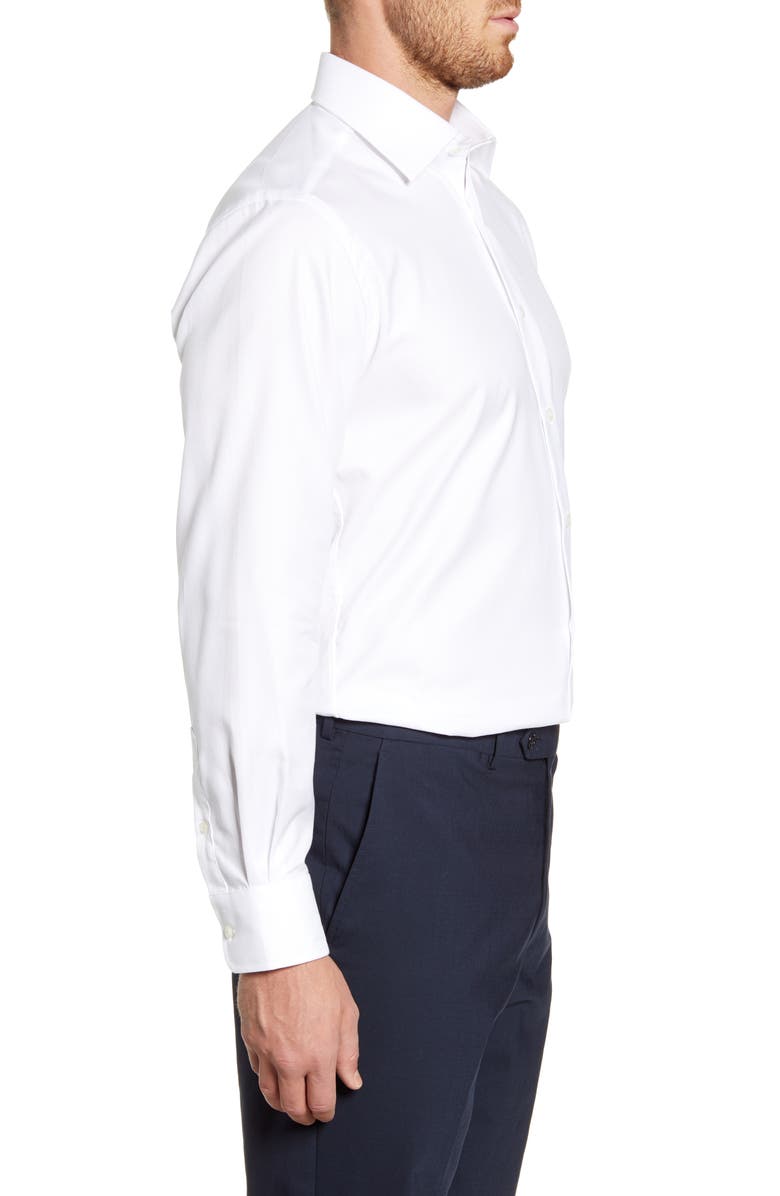 David Donahue Regular Fit Royal Oxford Dress Shirt, Alternate, color, White