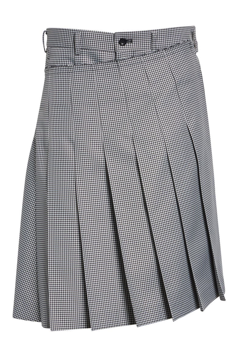 Pleated Asymmetric Houndstooth Check Skort, Alternate, color, BLACK/ WHITE
