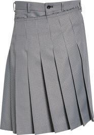 Comme des Garçons Comme des Garçons Pleated Asymmetric Houndstooth Check Skort