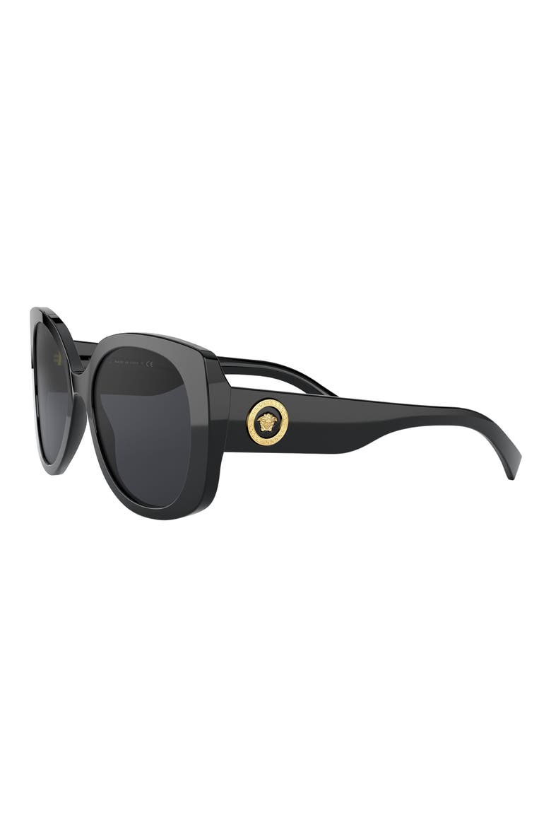 56mm Butterfly Sunglasses, Alternate, color, BLACK/ GREY SOLID