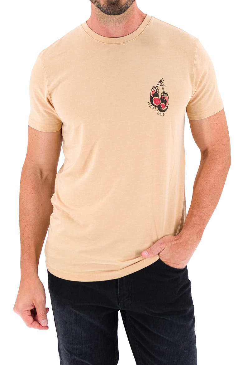 Fear Not Graphic T-Shirt, Main, color, HEATHER TAN