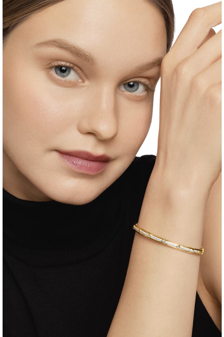 Modern Renaissance Bangle Bracelet in 18K Yellow Gold with Full Pavé Diamonds, 4.5mm, Alternate, color, 18K YELLOW GOLD