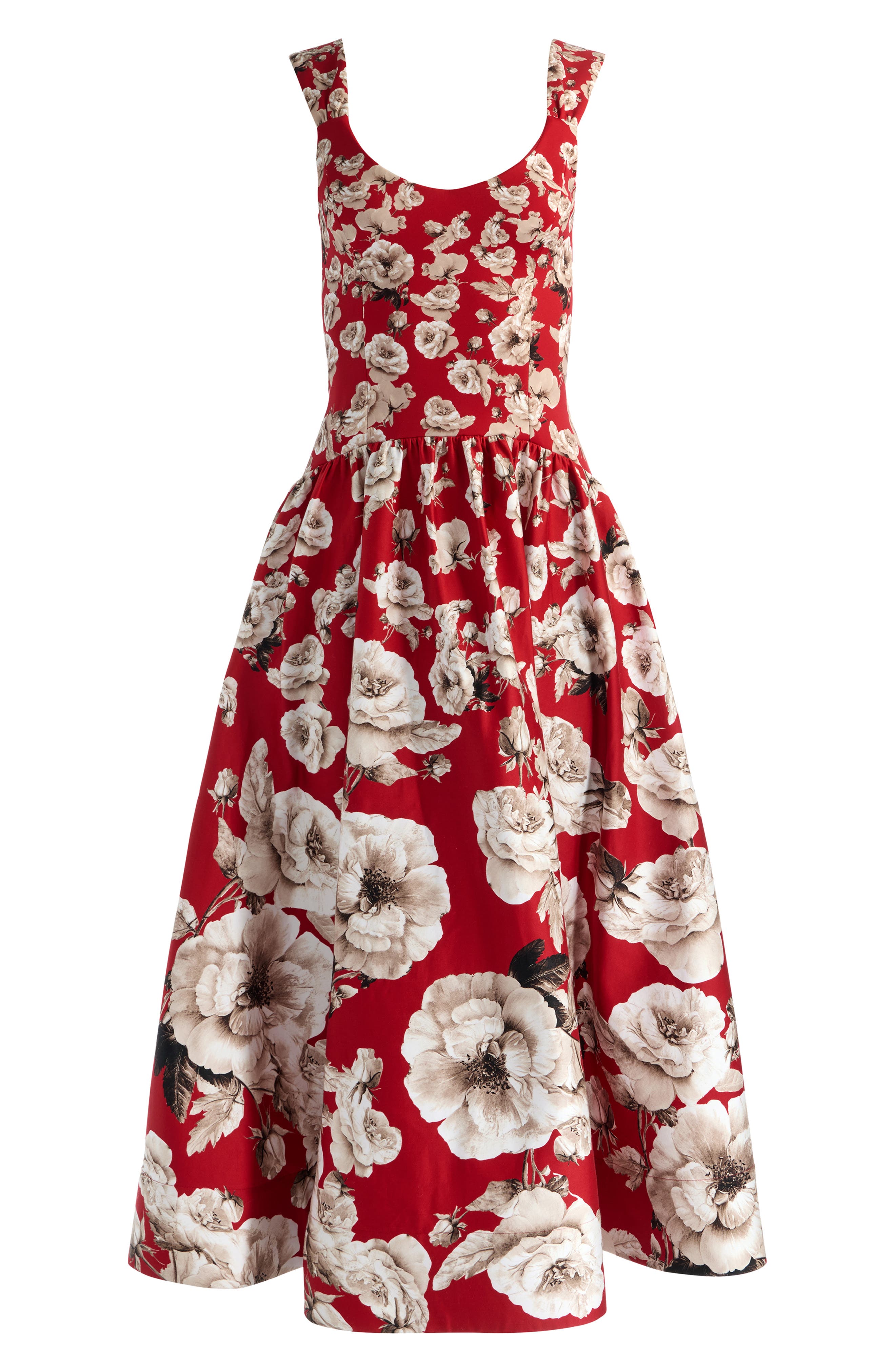 ALICE + OLIVIA Oriana Floral Cotton Blend Midi Dress (Women