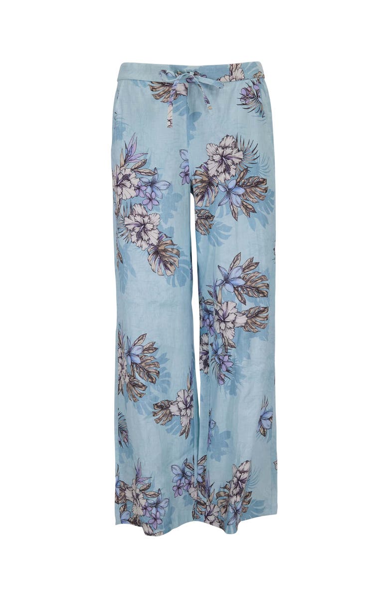 Lords of Harlech Womens Lillian Wide Leg Linen Pant, Alternate, color, Exotic Floral Teal