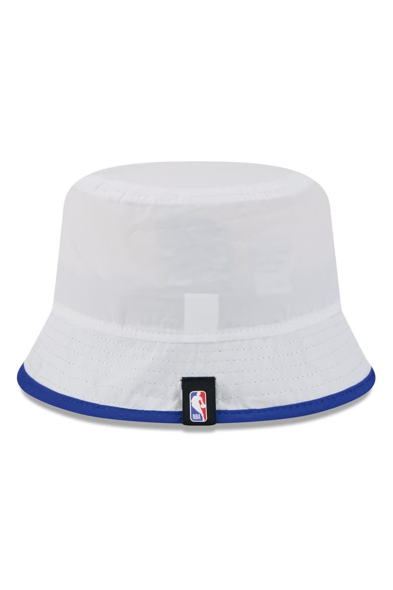 Men's New Era White/Royal Golden State Warriors 2025 NBA Draft Nylon Bucket Hat, Alternate, color, White