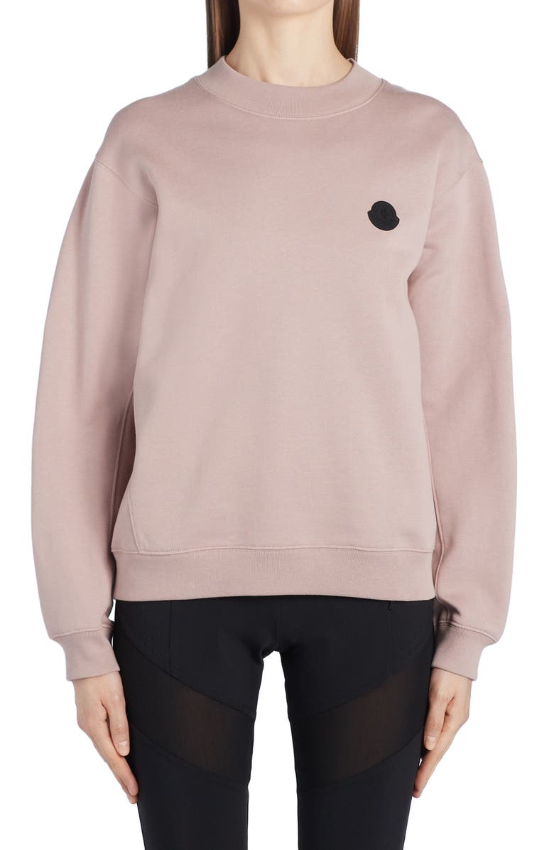 Moncler Logo Colorblock Cotton Sweatshirt, Main, color,