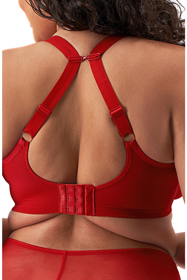 Matilda Full Figure Underwire Plunge Bra, Alternate, color, HAUTE RED