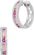 SAVVY CIE JEWELS Sterling Silver Rainbow Hoop Earrings