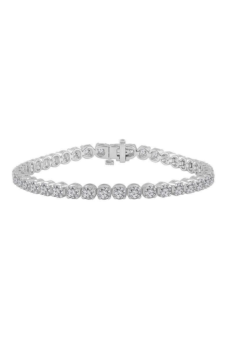 14K White Gold Near Colorless Lab Grown Round Diamond Tennis Bracelet, Main, color, WHITE