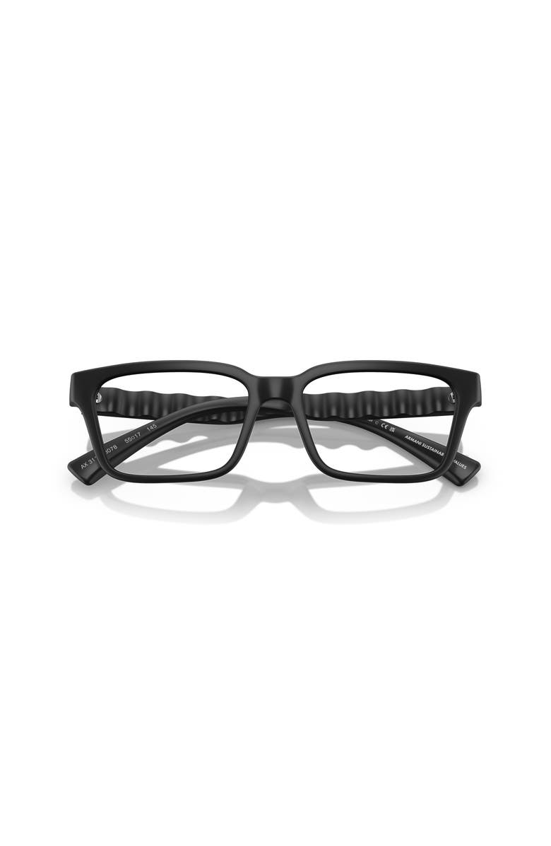 Armani Exchange 55mm Rectangle optical glasses, Alternate, color, Black