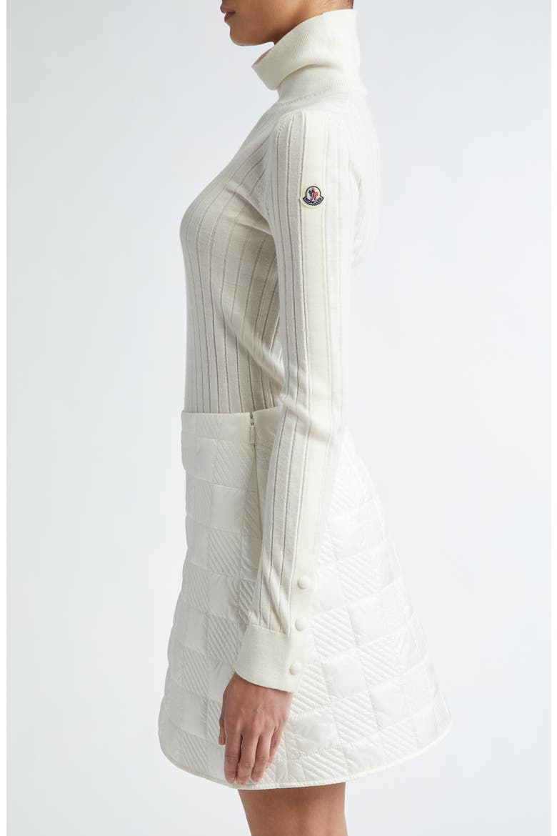 Rib Virgin Wool & Cashmere Turtleneck Sweater, Alternate, color, SILK WHITE
