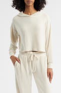 HAPPY CAMP3R Buttercream Lily Lounge Crop Thermal Hoodie