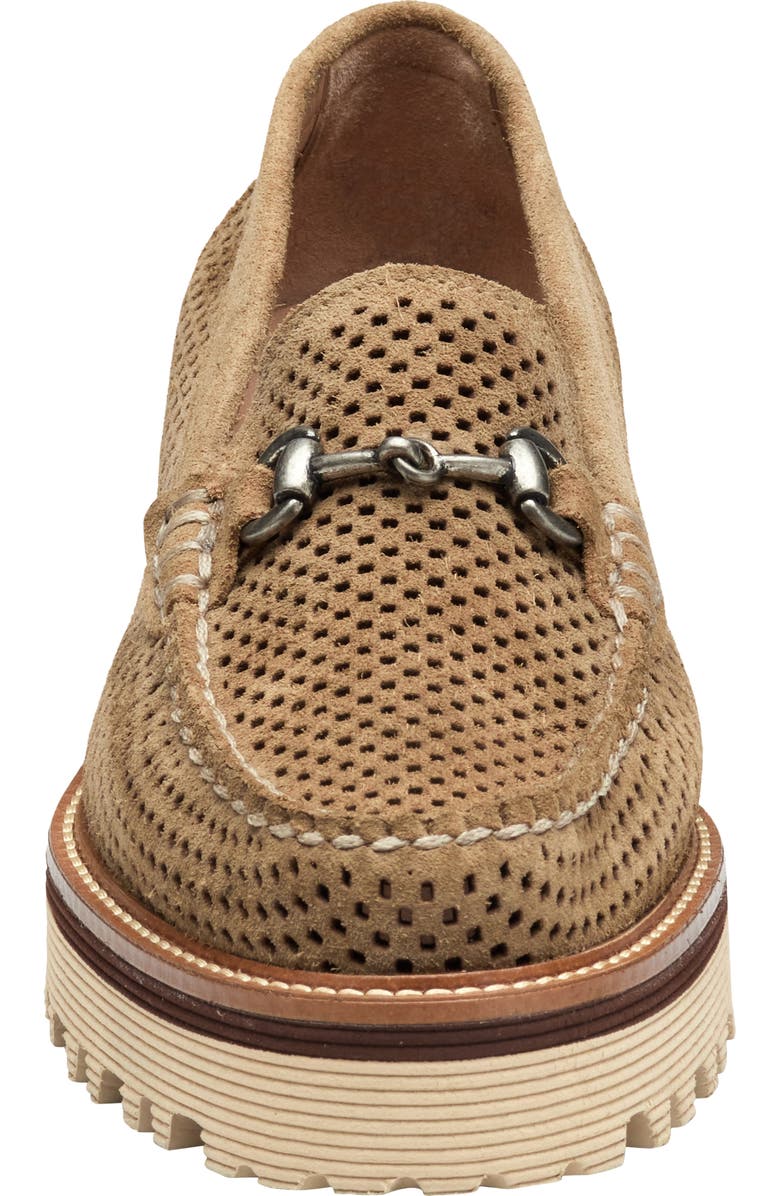 Johnston & Murphy Emmalynn Perforated Bit Loafer, Alternate, color, Taupe Suede