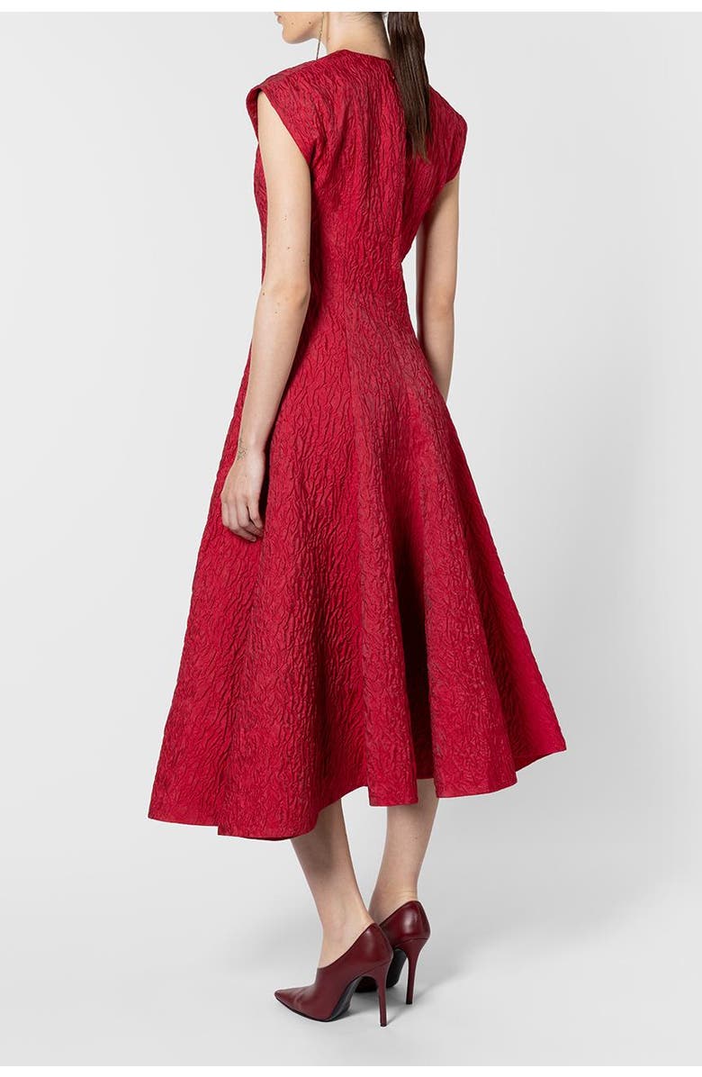 Roksanda Sapha Textured Midi Dress, Alternate, color, Bennett Red