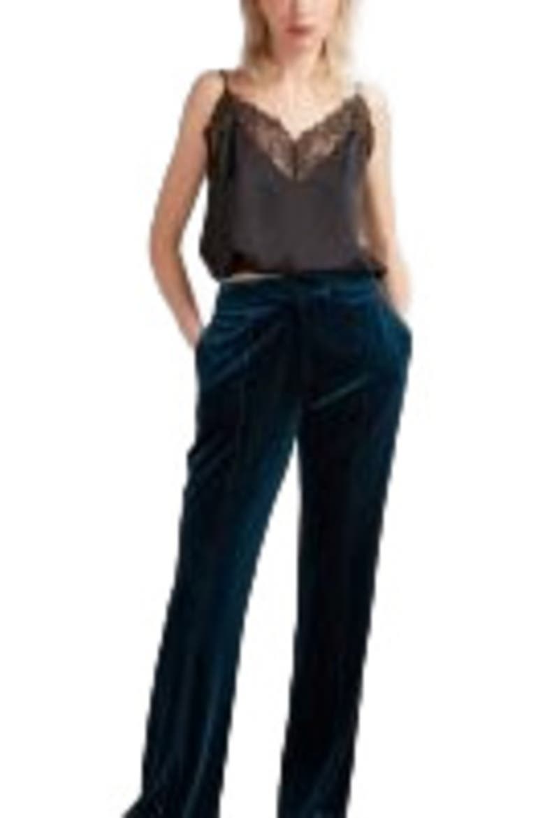 Reverie Velvet Pant, Alternate, color, Dark Teal